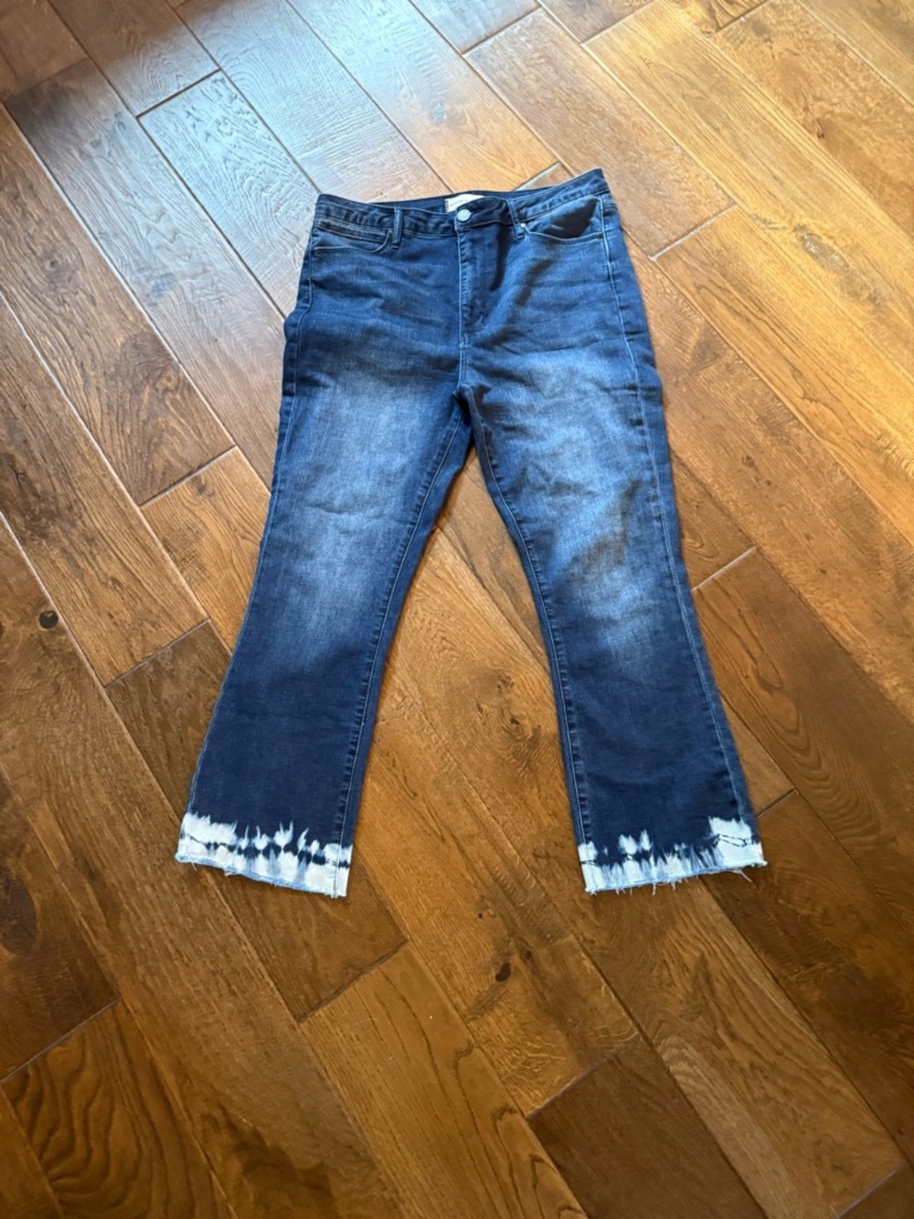 Articles of Society Crop Tie Dye design Jeans